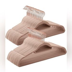 NEW Velvet Hangers, Rose Gold Swivel Hook, Non-Slip, Space-Saving, 50 Pale Brown